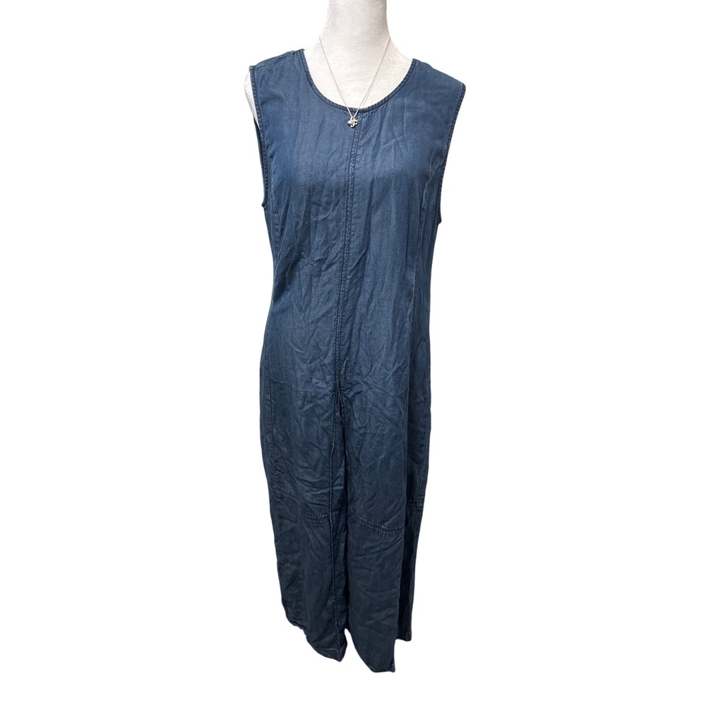 Vinton Sleeveless Wide Leg Jumpsuit Dark Wash Denim Blue Size M NEW C2097T005